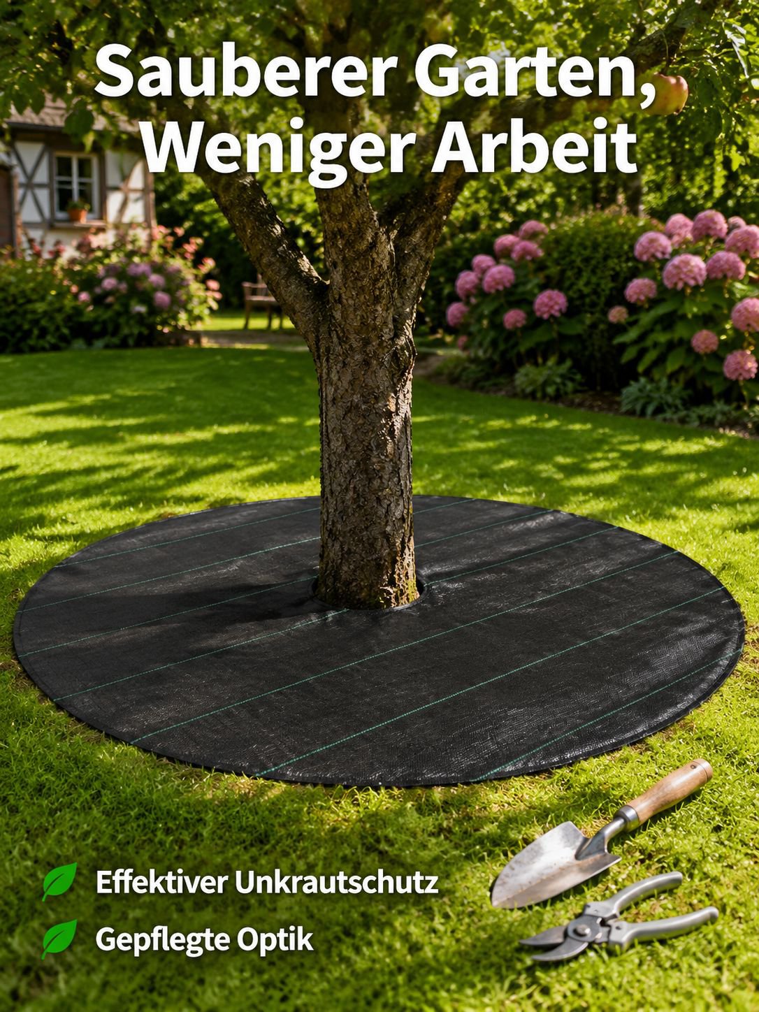 Unkrautunterdrückendes Gewebe für Obstbäume