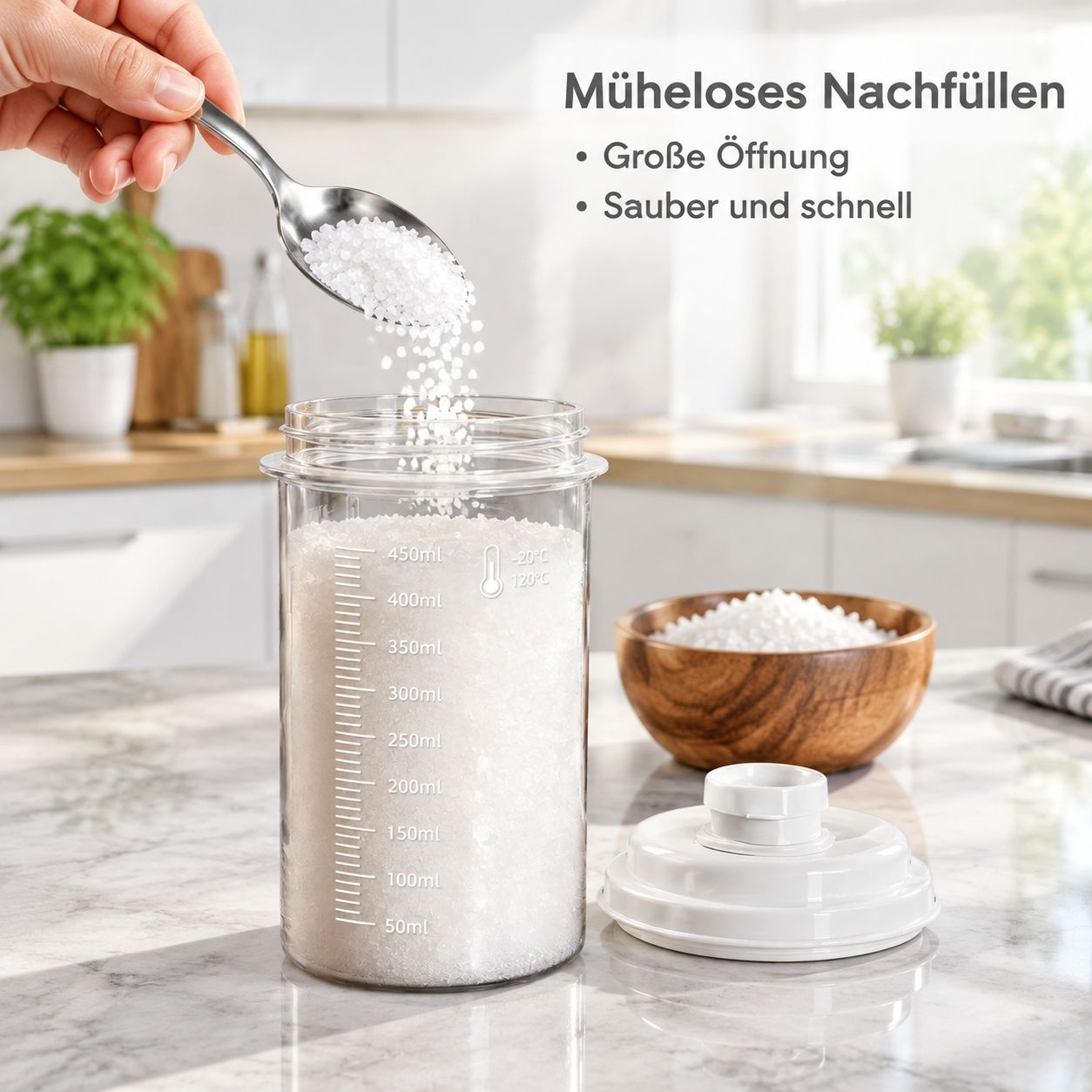 Praktischer Zuckerstreuer mit luftdichtem Deckel für die Küche