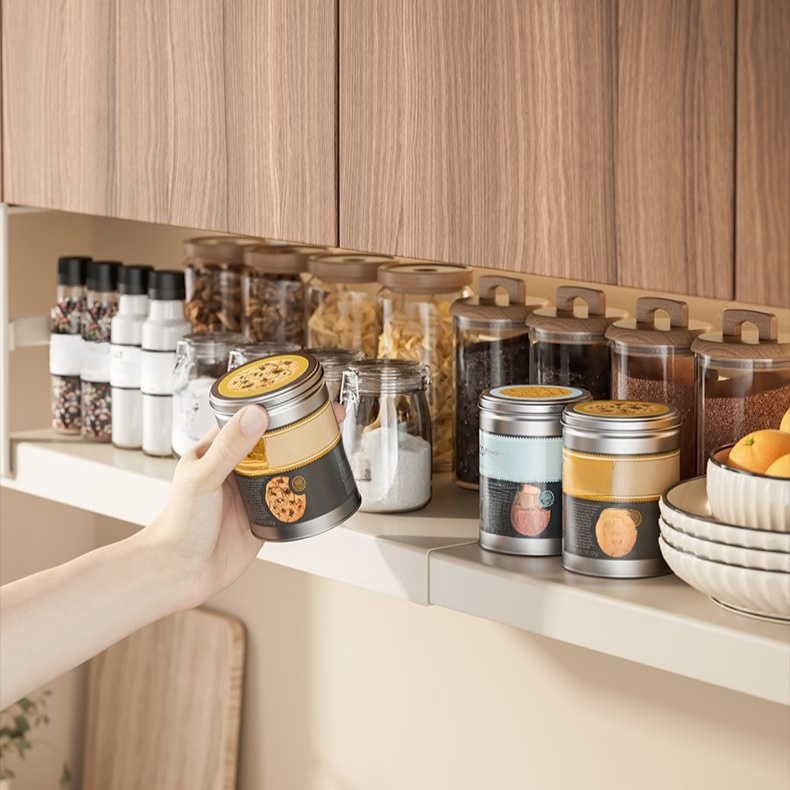 伸縮式廚房收納架 櫥櫃下懸掛分層置物籃 多功能調味料收納神器