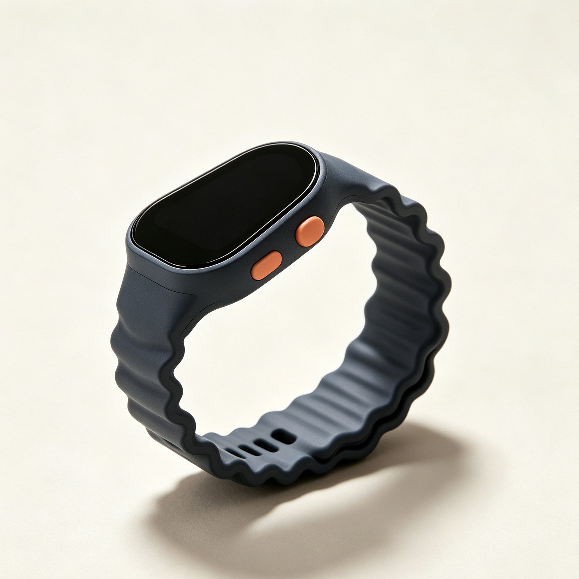 Wave-shaped silicone smart bracelet