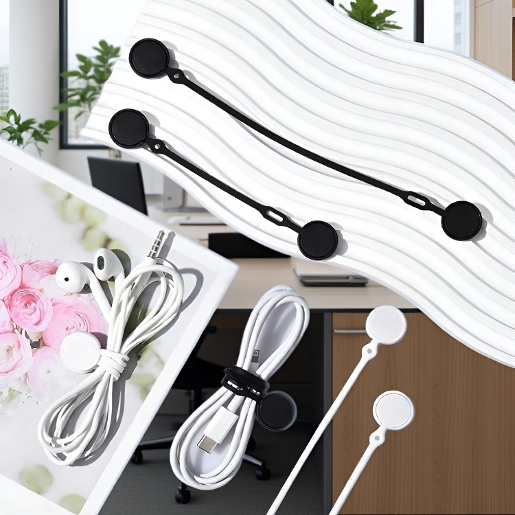 롱 스트랩 다기능 수납 냉장고 스티커 케이블 타이 실리콘 마그네틱 릴렉서