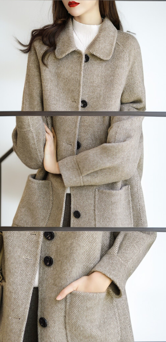 通勤やお出かけに最適なミドル丈ウールコート