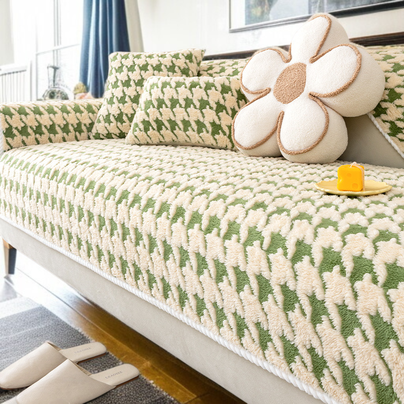 소파 패드 미끄럼 방지 램스울 도톰 보풀 겨울 치조 체크 소파 커버 커버 커버 패드