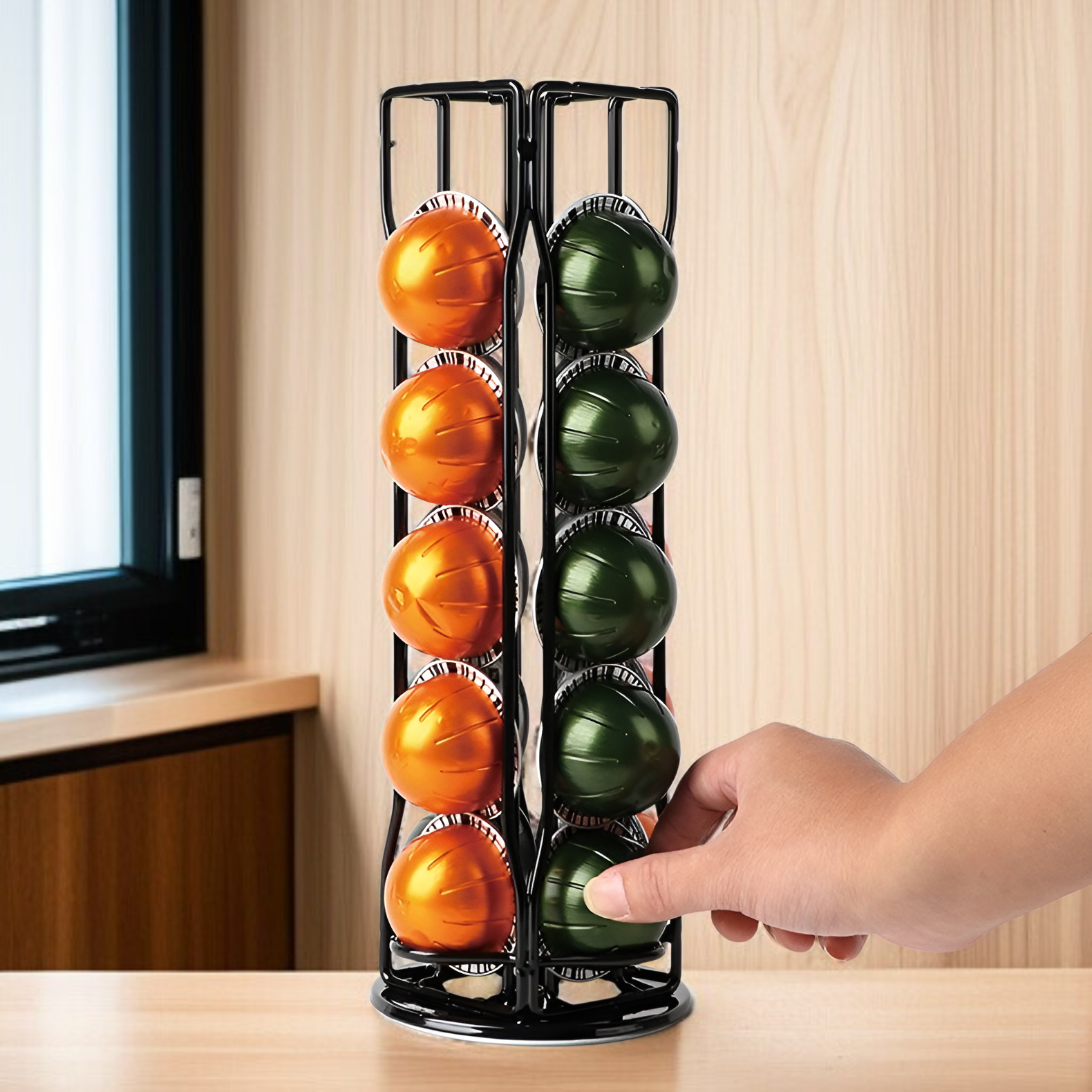 철예 회전 가능한 커피 캡슐 수납대