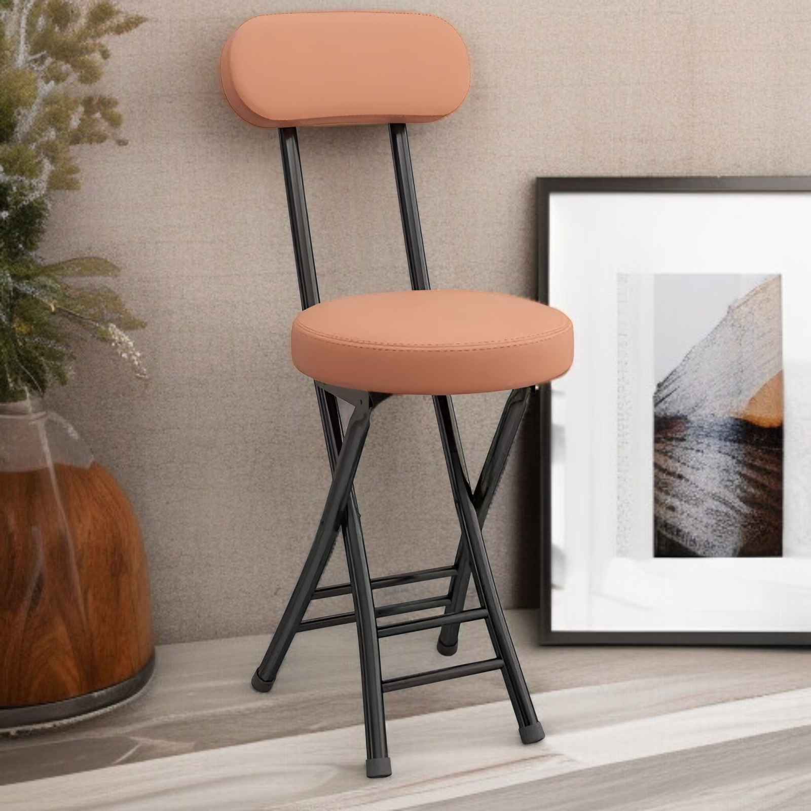 Folding chair tubular chair backrest home folding chair dining table chair student dormitory backres