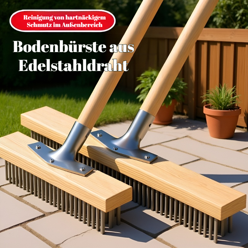 Edelstahl-Bodenbürste mit großem Drahtbürstenkopf