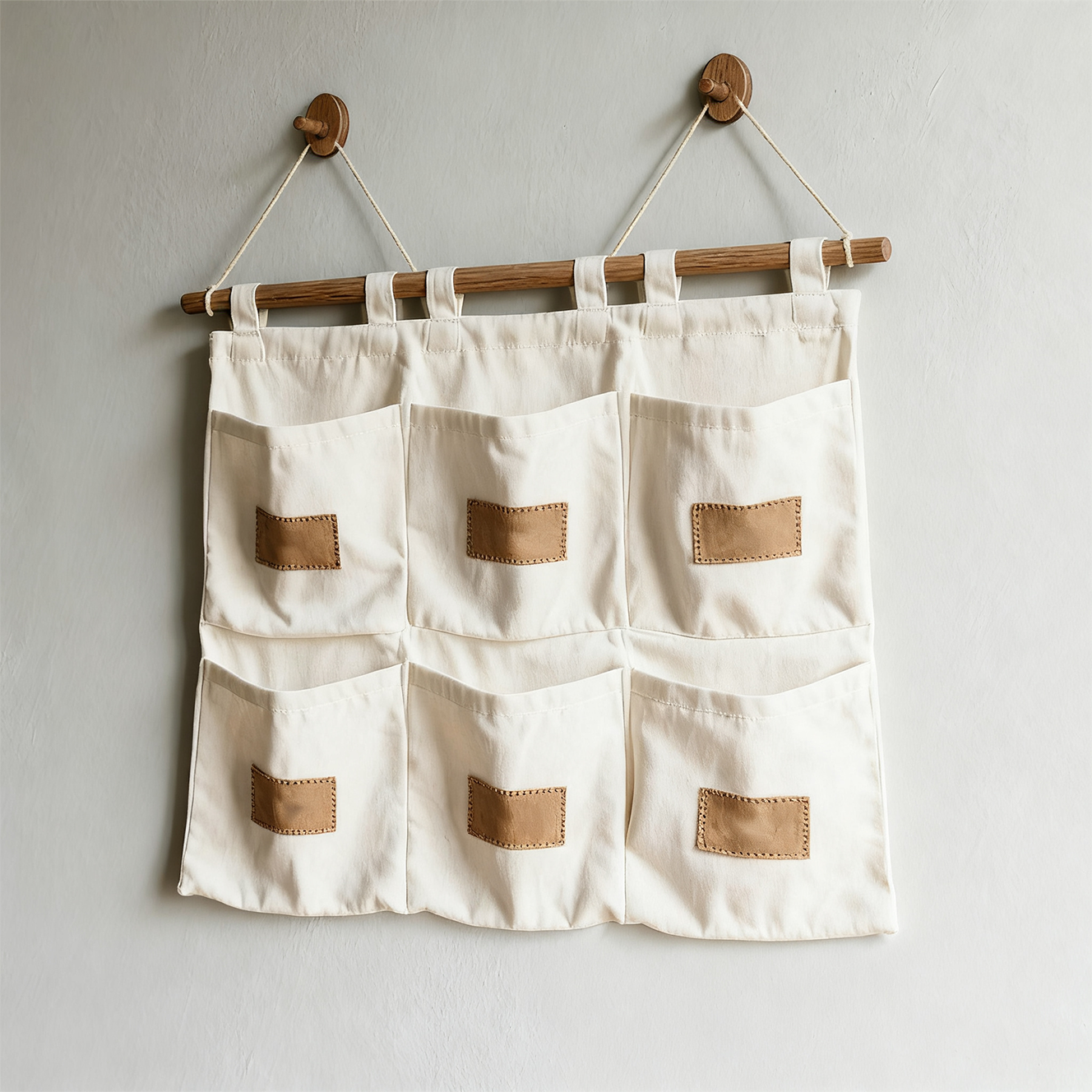 심플 캔버스 벽걸이 수납 파우치	