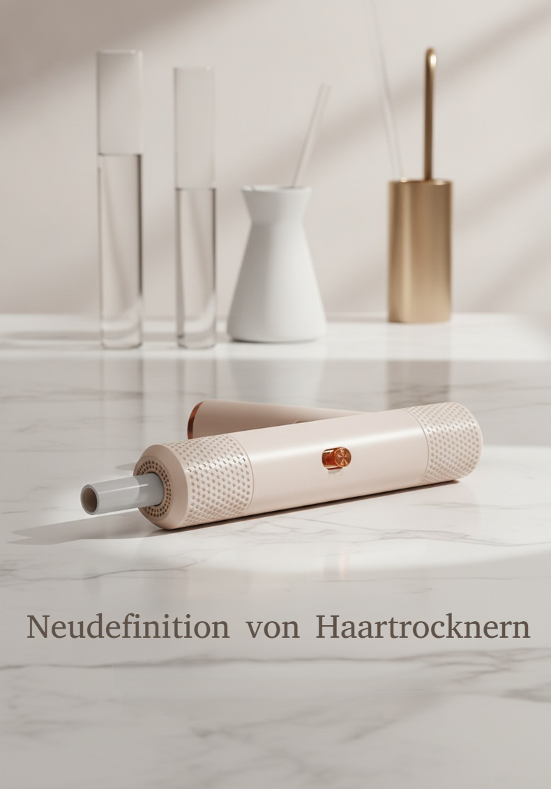 Föhn mit blauem Licht für sanftes Haaretrocknen