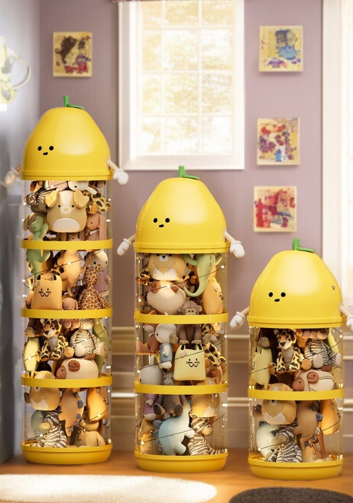 업그레이드 수납통 전시 컬렉션 진열대 휴대하기 편리한 뽀글이 인형 인형 장난감 상자 수납통 전시 컬렉션 상자