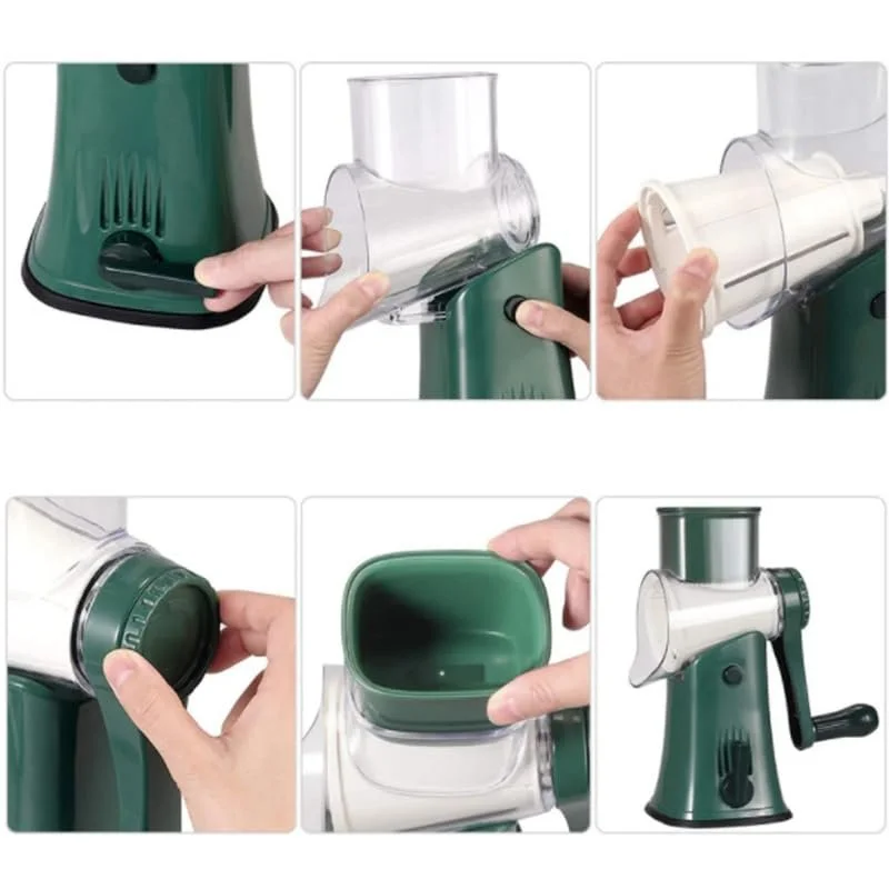 Hand-cranked vegetable cutter