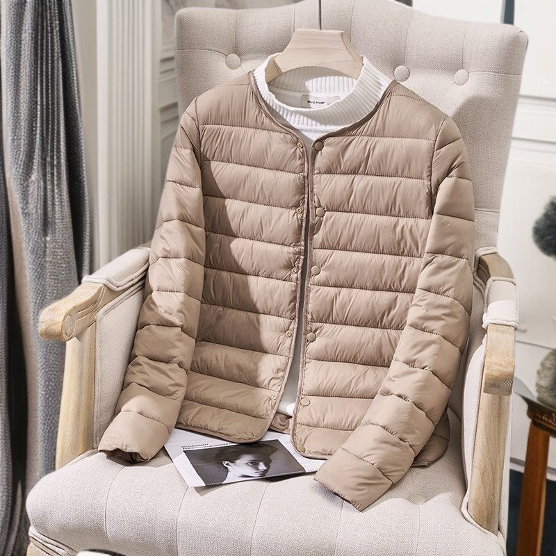 여자 라이트 패딩 보온 테일러드 쇼트 패딩 아우터 안에 패딩 입기