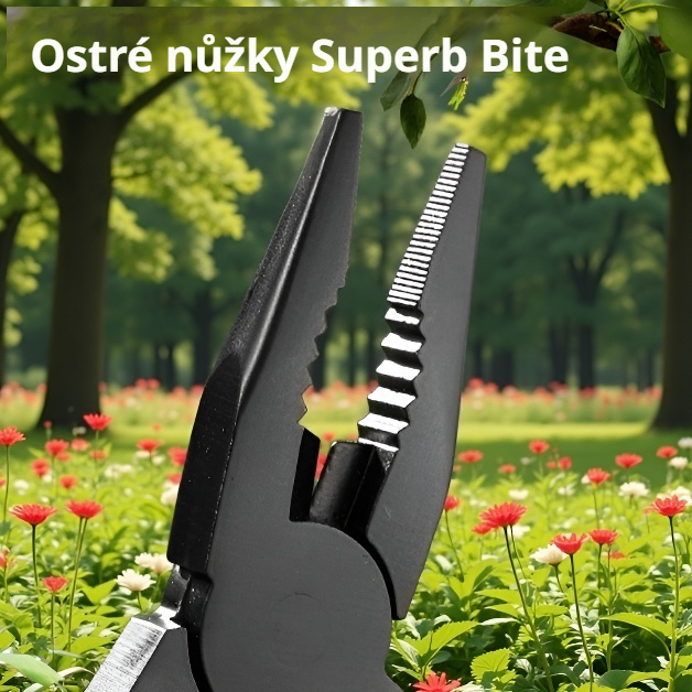 Multifunkční skládací nerezové kleště na venkovní použití