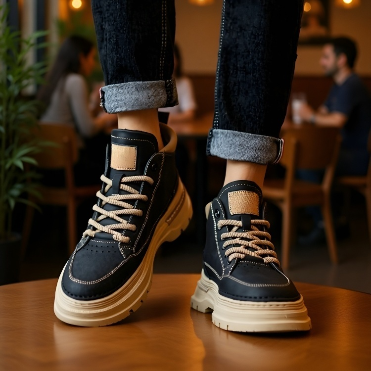 방수 기능이 강조된 남성 아웃도어 부츠