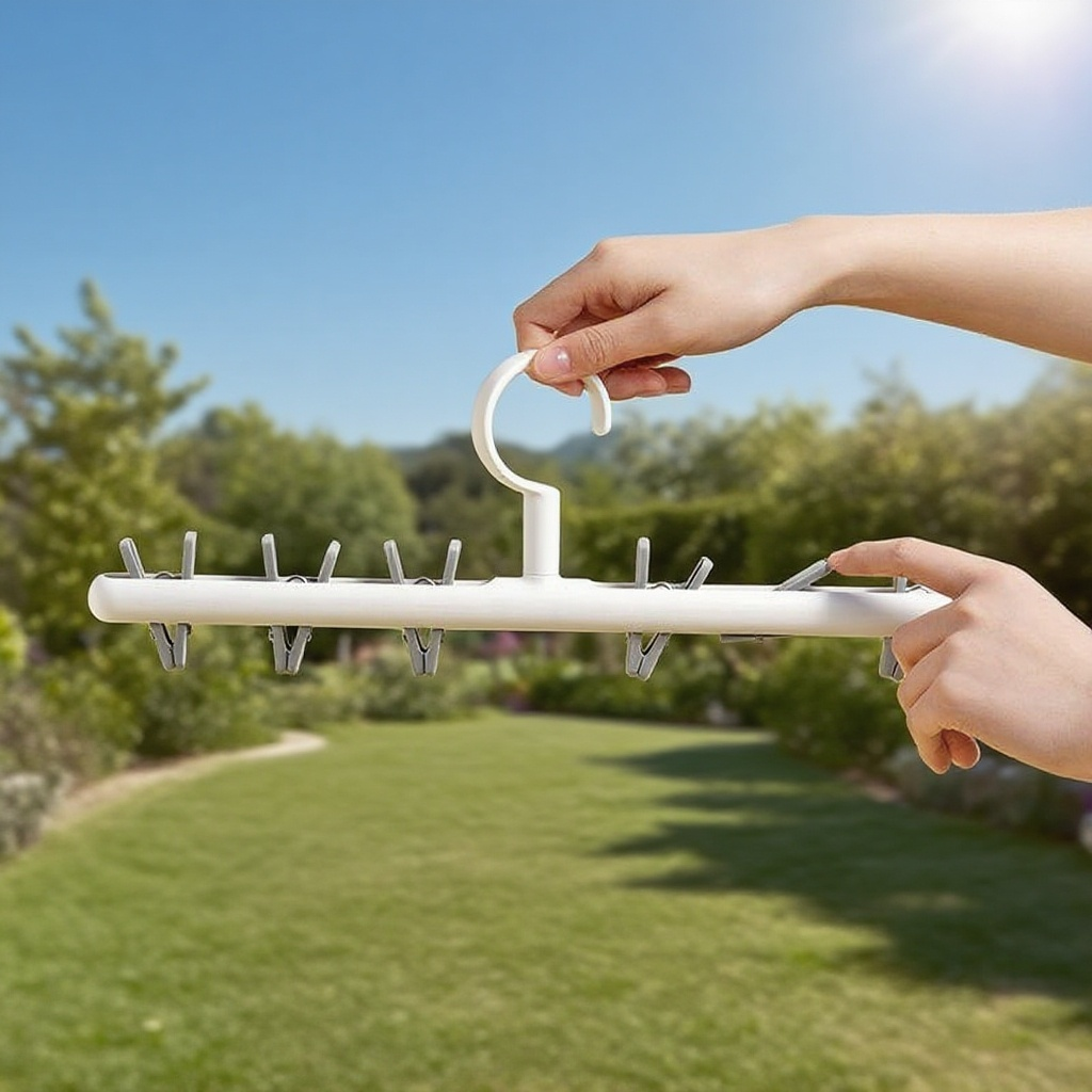 家用多功能多夾子晾衣架全景展示