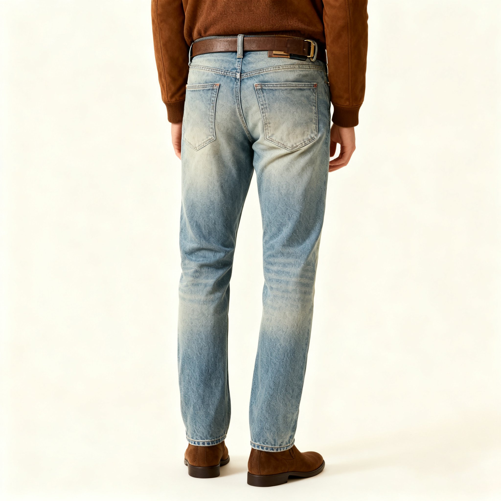 スタイリッシュなストレートジーンズ前面