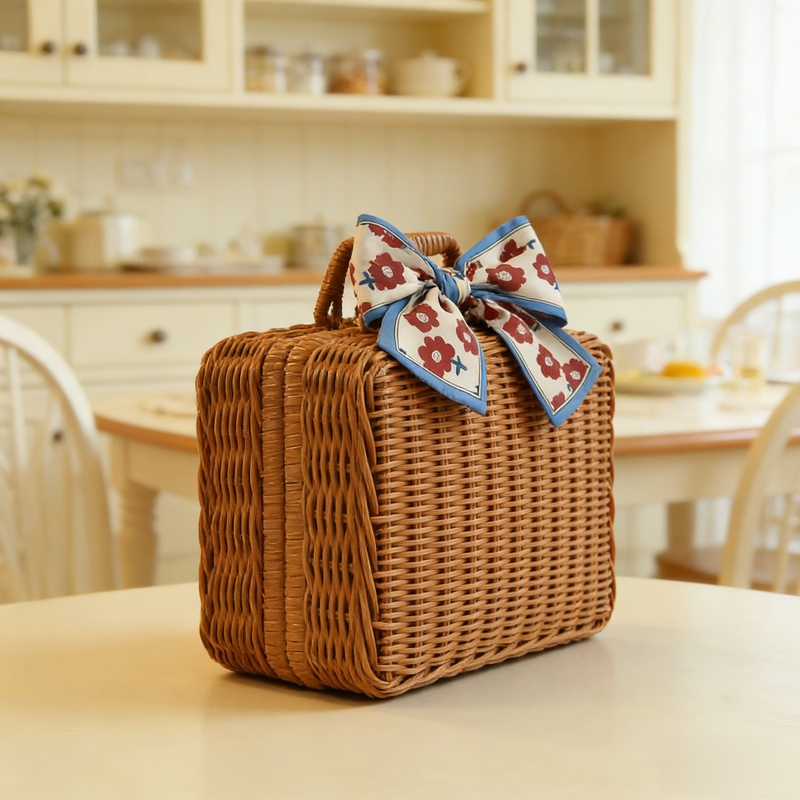 手工藤編收納手提禮盒新年節日紀念禮品籃