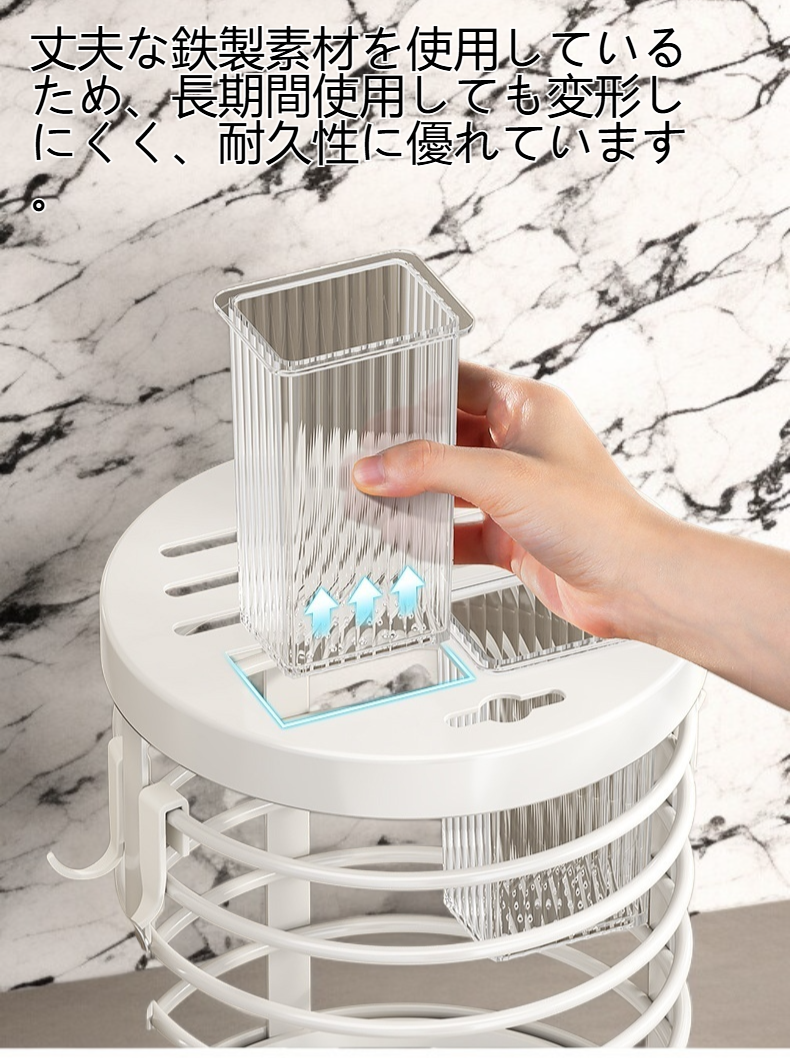 キッチンに設置された360°回転刃物台の使用例