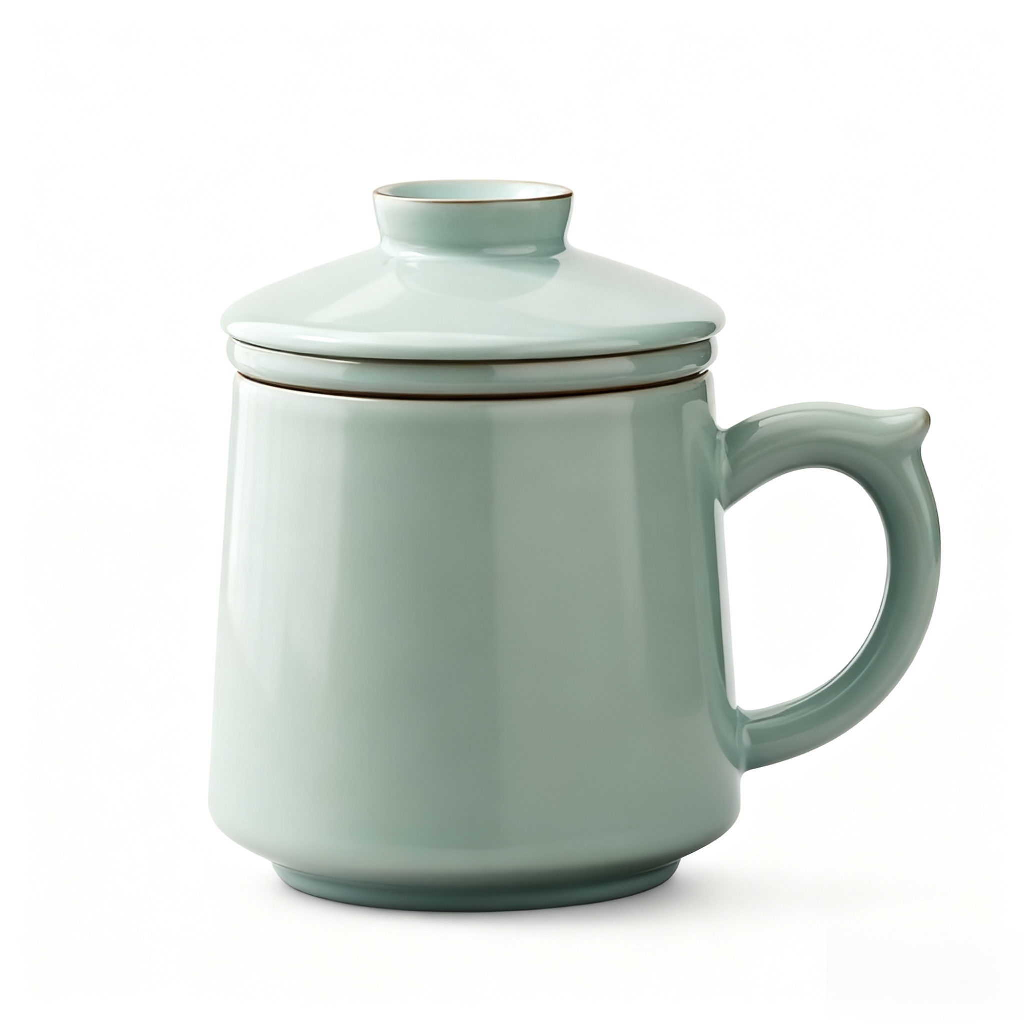 แก้ว Ru ware เซรามิกพร้อมฝาปิดดีไซน์จีนโบราณ