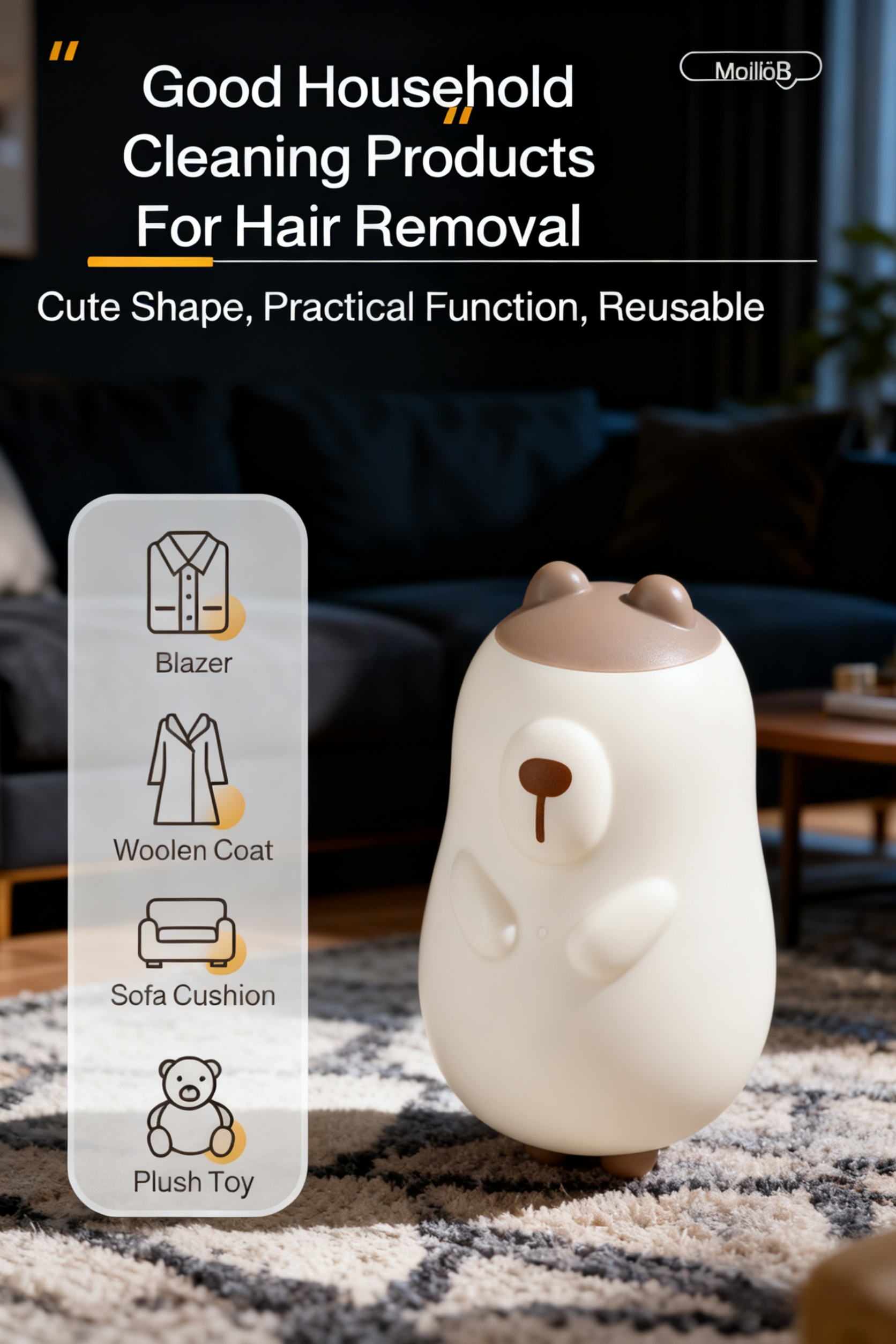 Reusable lint roller for pet hair on furniture