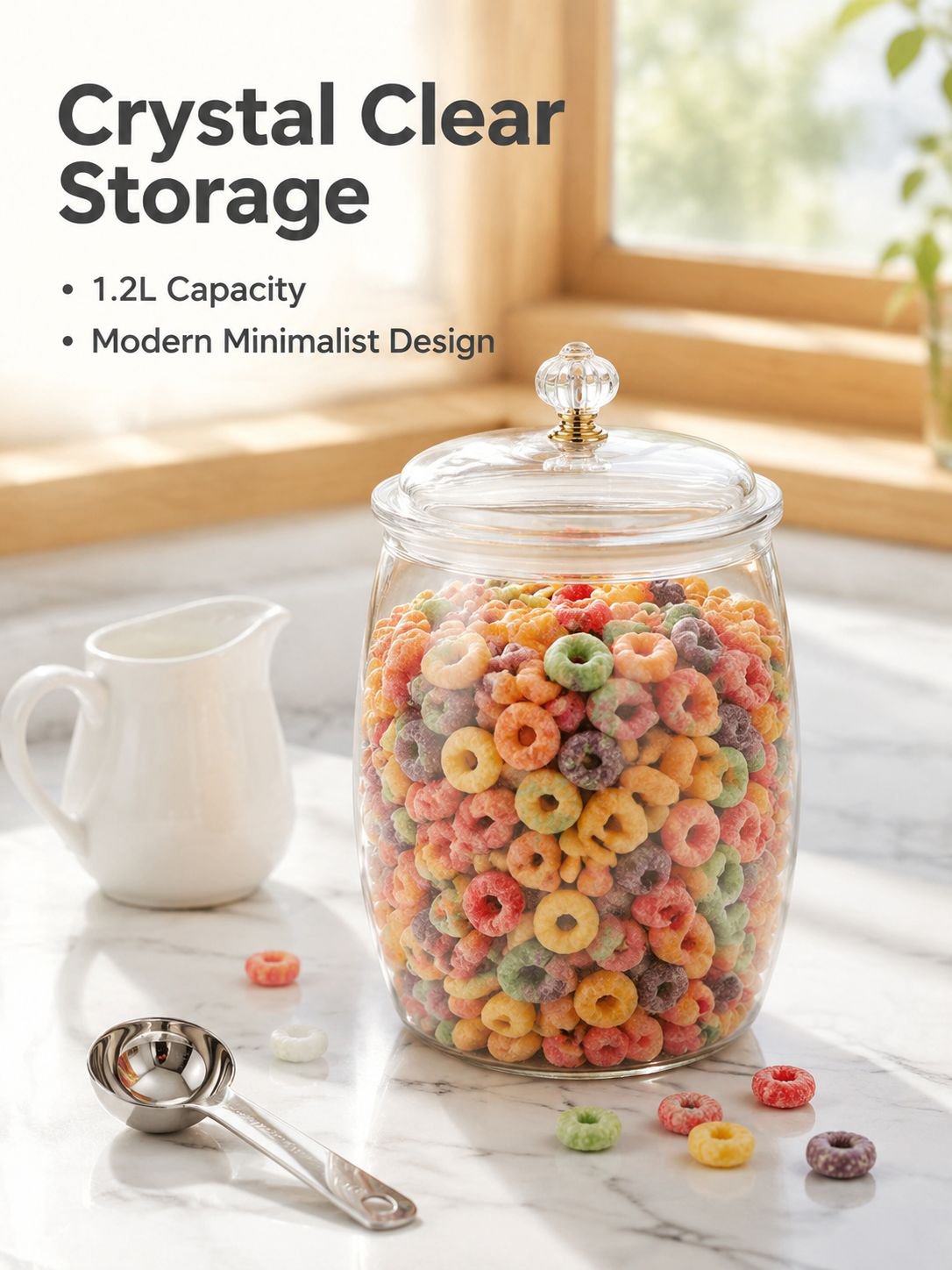High Transparency Food-Grade PET Cereal Storage Jar