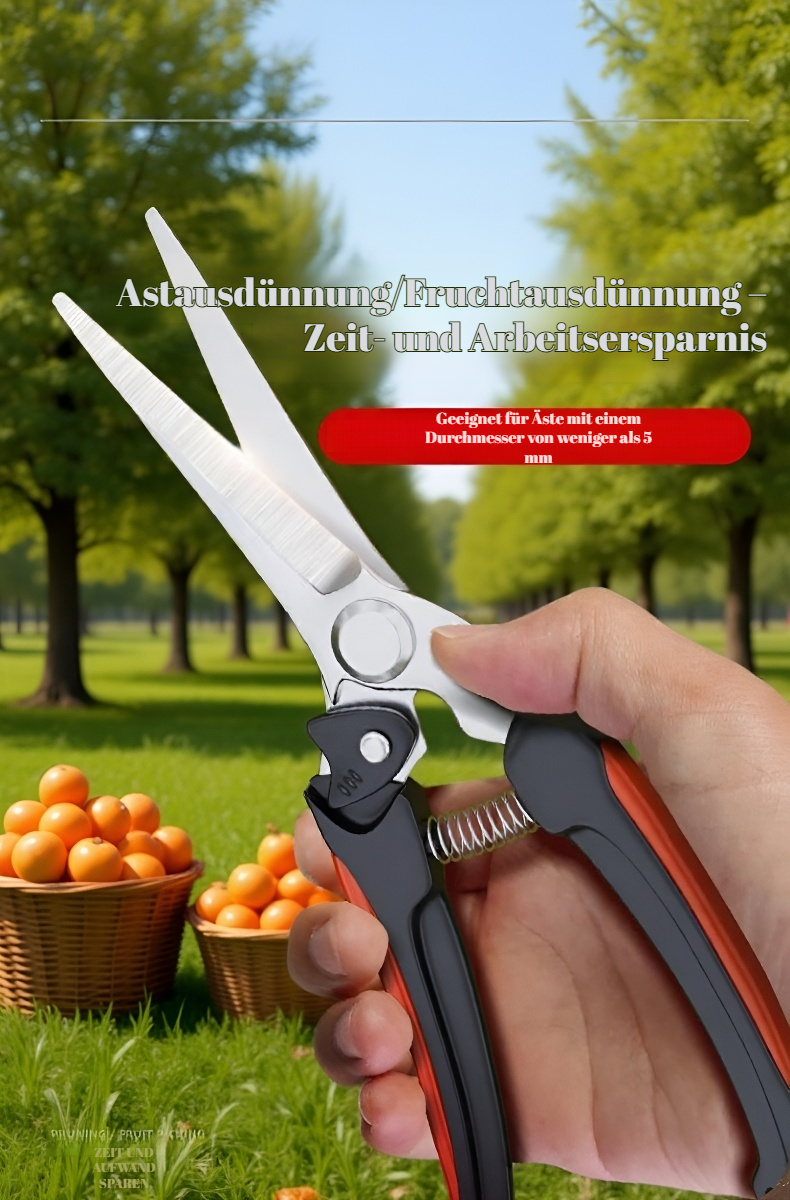 Detailansicht der scharfen Klingen der Gartenschere