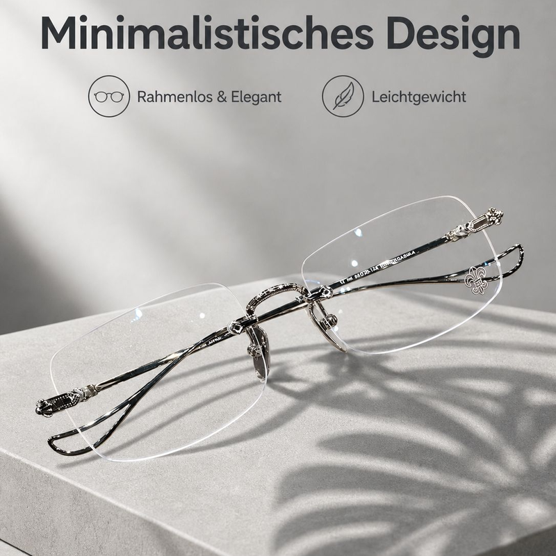 Randlose Anti-Müdigkeits-Brille für Damen und Herren, klare Sicht und bequemer Tragekomfort