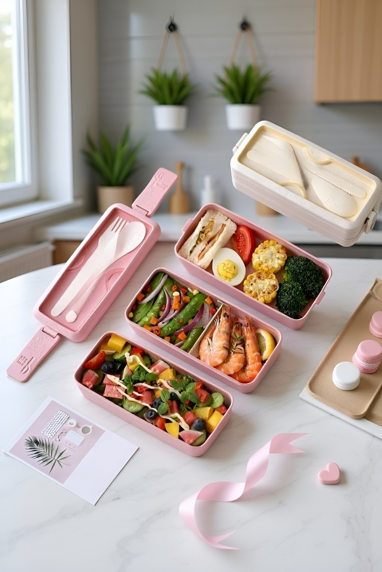 กล่องอาหารกลางวันน้ำหนักเบา พกพาสะดวก