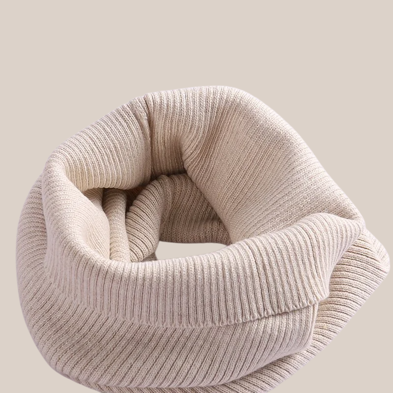 Bufanda cuello de invierno para hombre y mujer, tejido grueso de lana, protección cervical
