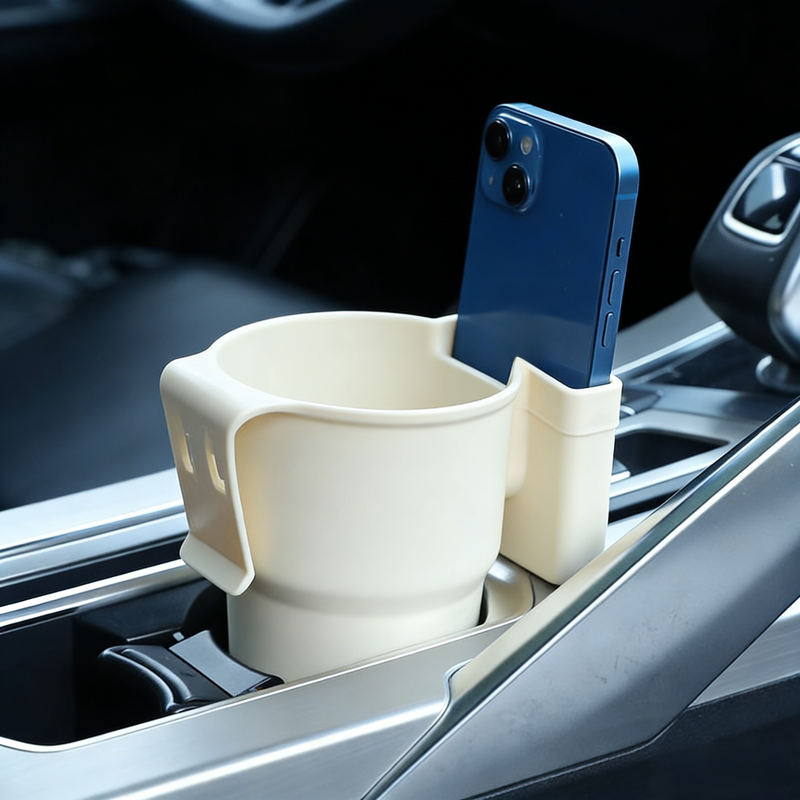 Wielofunkcyjny schowek samochodowy z uchwytem na kubek i telefon