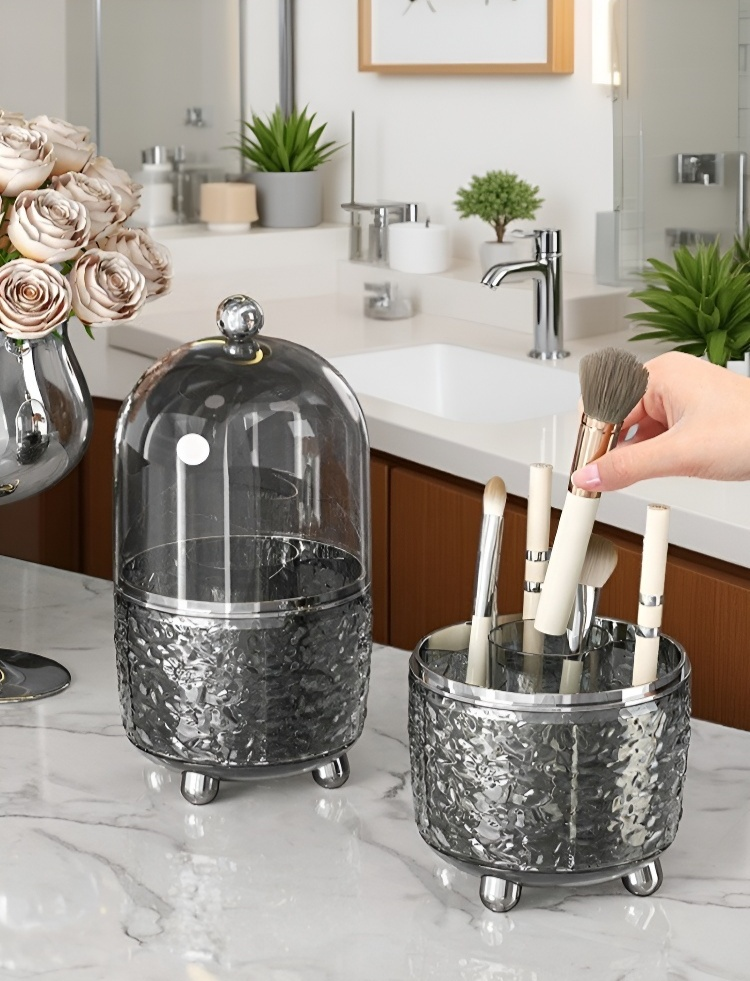 Acrylic storage bucket for beauty tools