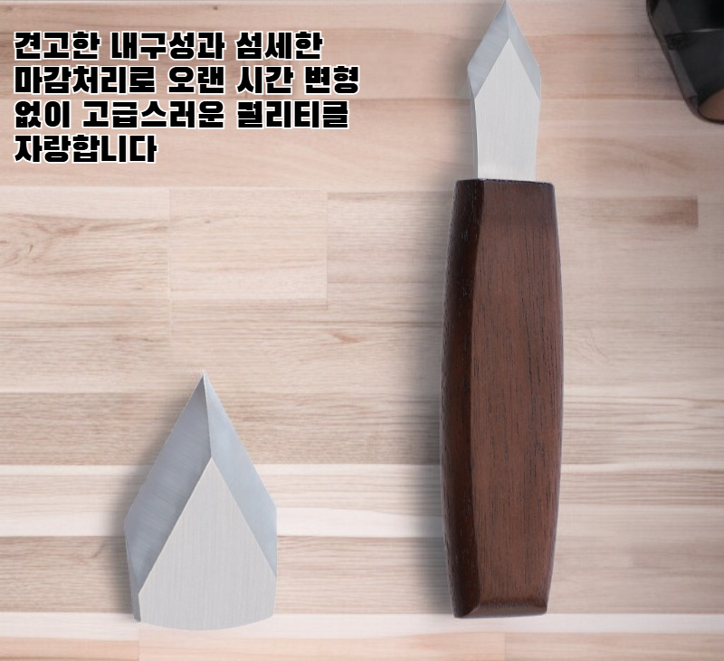목각칼의 양날 세부 디자인