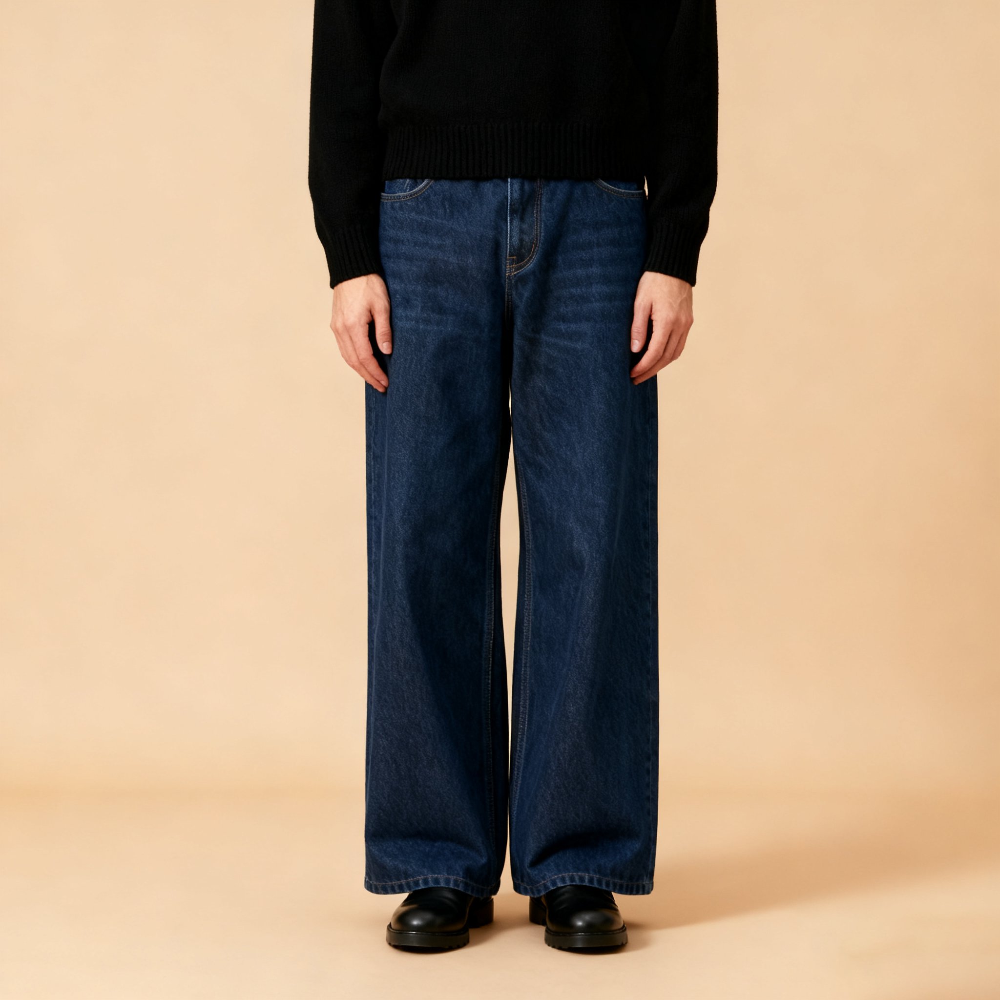 男性用ルーズフィットジーンズストレートタイプ