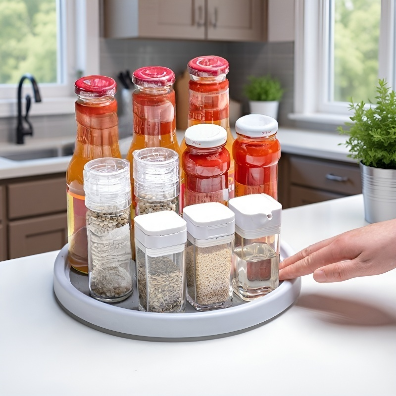 回転式キッチン調味料ラック 調味料ボトル収納棚 キッチン調味料整理ツール