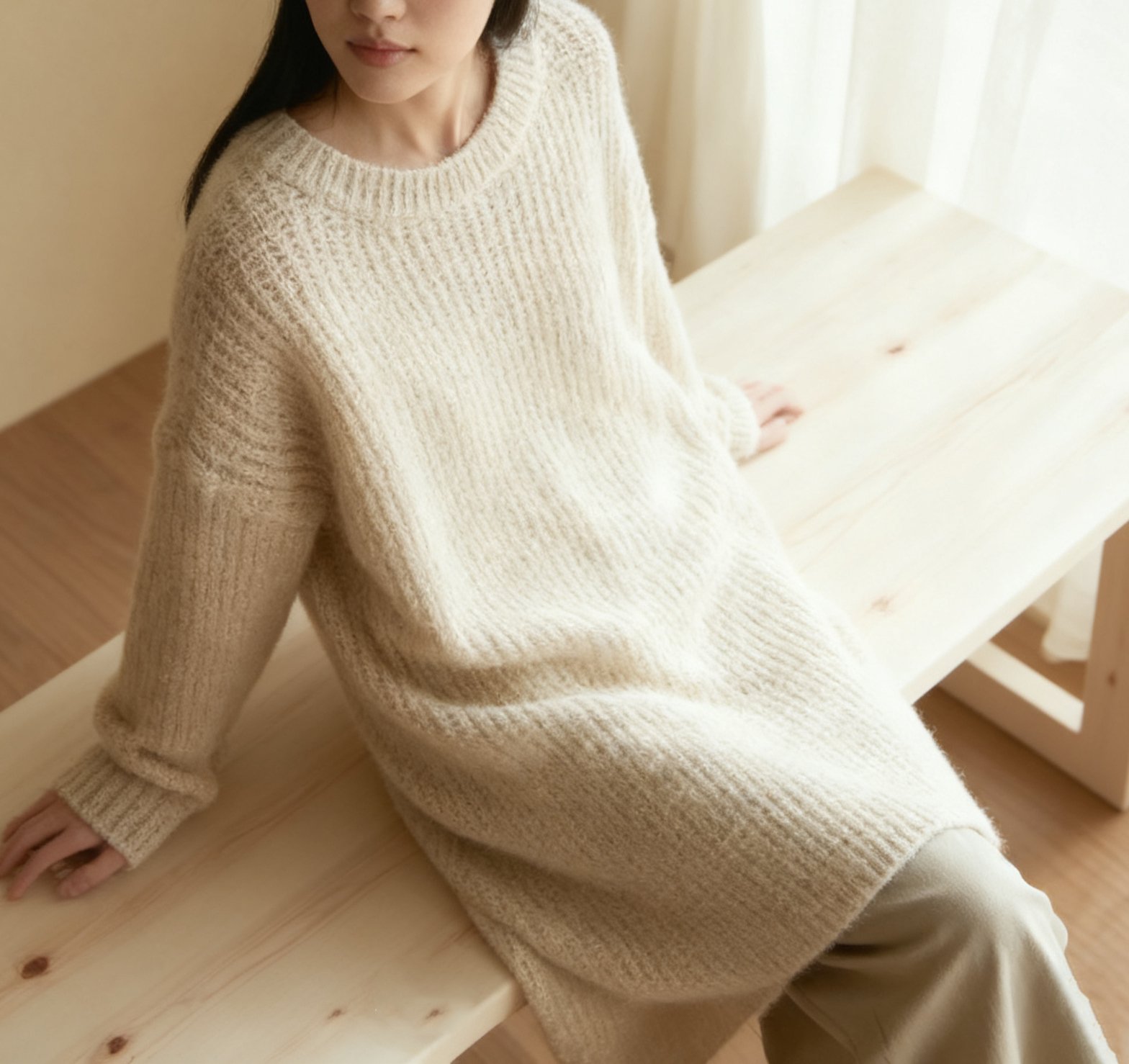 심플 디자인 니트 디테일