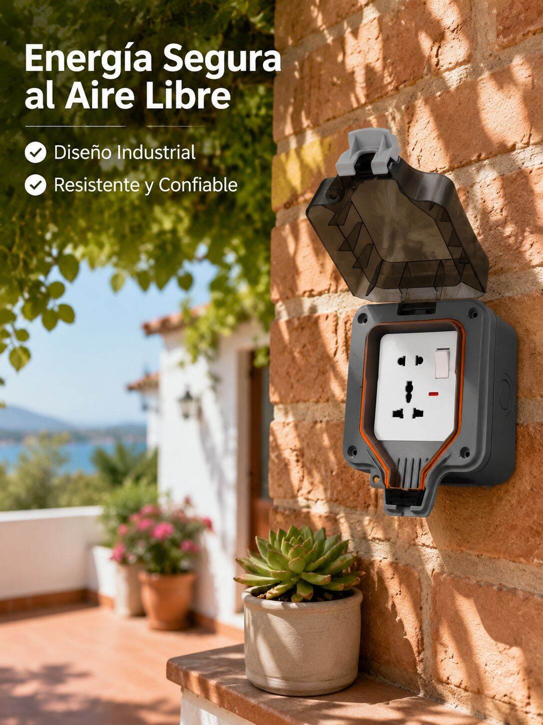 Enchufe exterior impermeable y a prueba de polvo