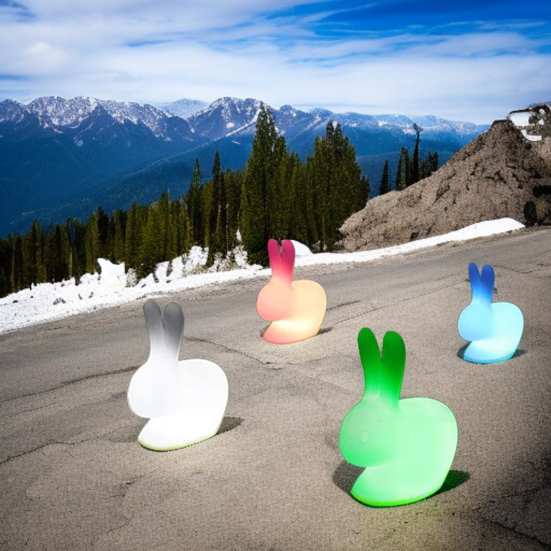  Lámpara de jardín en forma de conejo, luz ambiental para exteriores, decoración de jardín