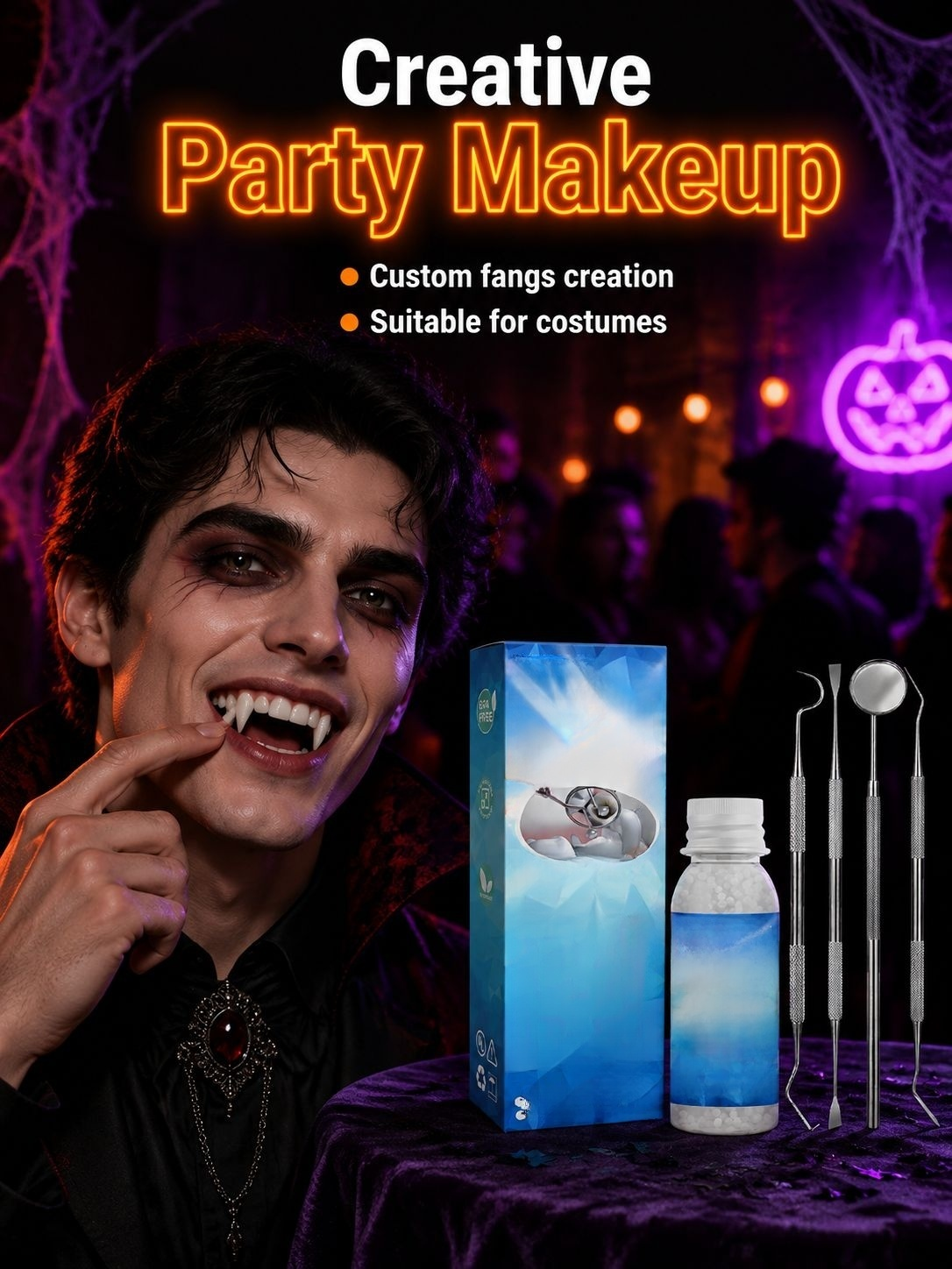 Denture Fix Gel Temporary Fillings Party Makeup Shaping Set