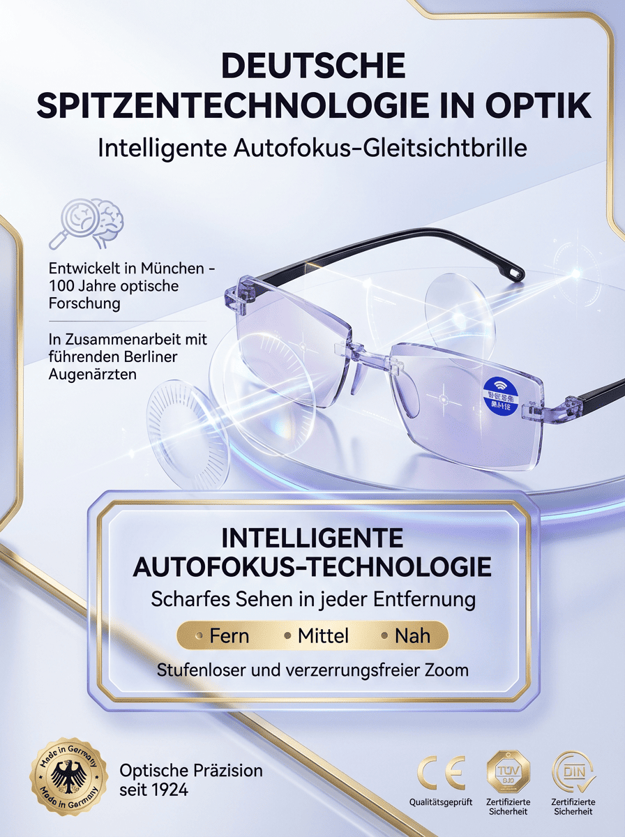 【 Kein Sehtest nötig】Jenaer Optik - Intelligente selbsttönende Lesebrille
