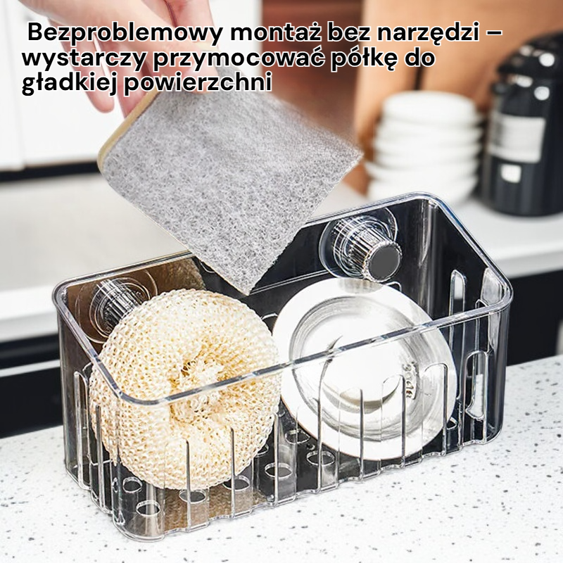 Wielofunkcyjny organizer na zlew na przyssawki, bez gwoździ, przenośny, ekologiczny