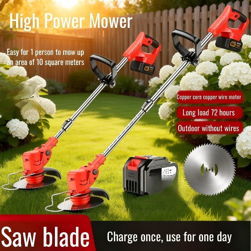 Household Cordless Telescopic Lithium Lawn Mower Small Handheld Grass Trimmer