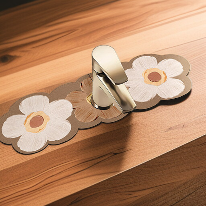 キッチン蛇口吸収パッド 柔らかい珪藻土排水パッド 浴室