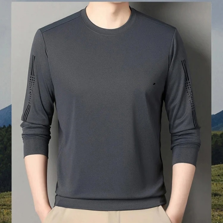 メンズシルク長袖Tシャツ