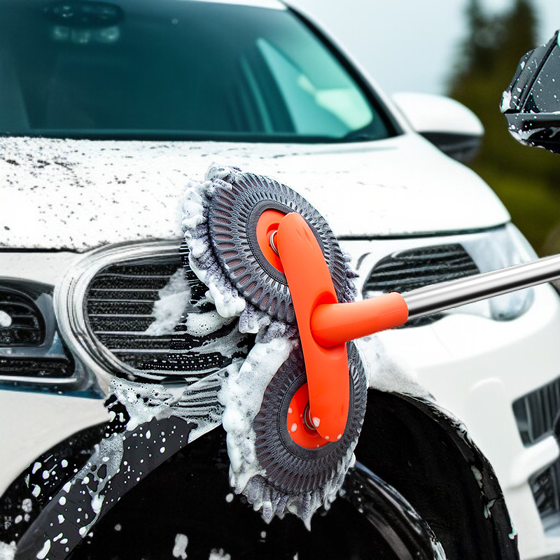 자동차 세차 필수 듀얼 롱 손잡이 연모 브러쉬 디자인 신축성 밀대 용품 공구 세트