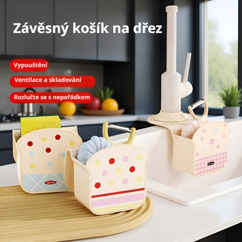Makaronový toastový odkapávač na dřez s háčkem