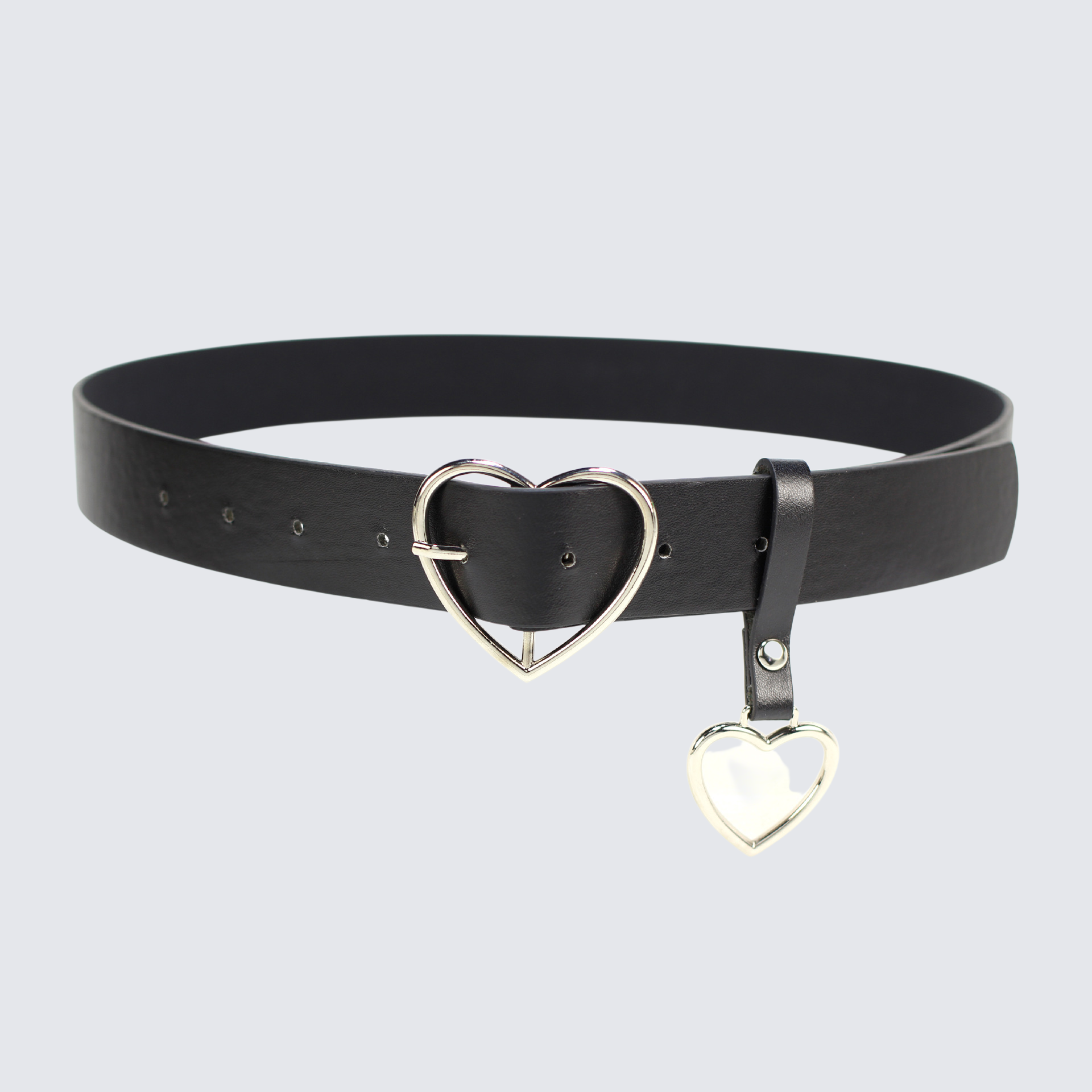 Damen-Gürtel mit Herzförmiger Schnalle und Ring