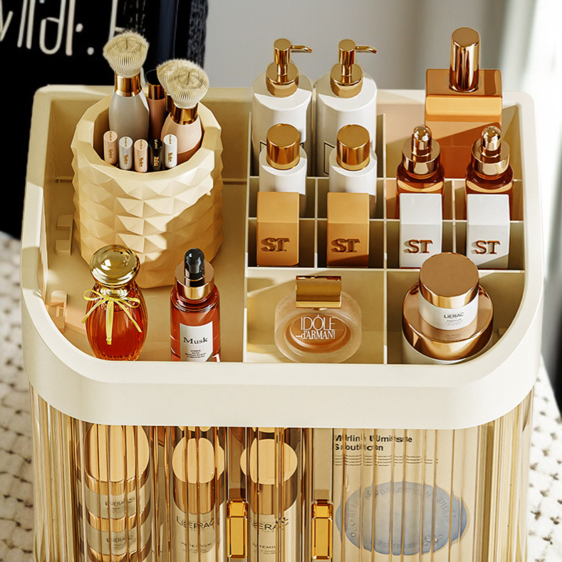 Large Capacity Dustproof Transparent Skincare Organizer Dormitory Desktop