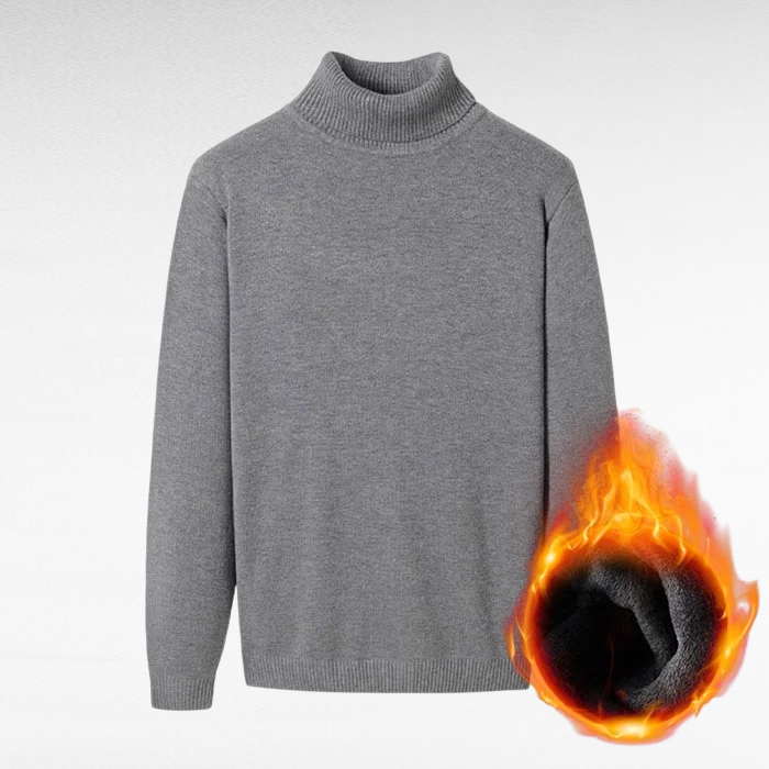 남성 무지 목폴라 니트