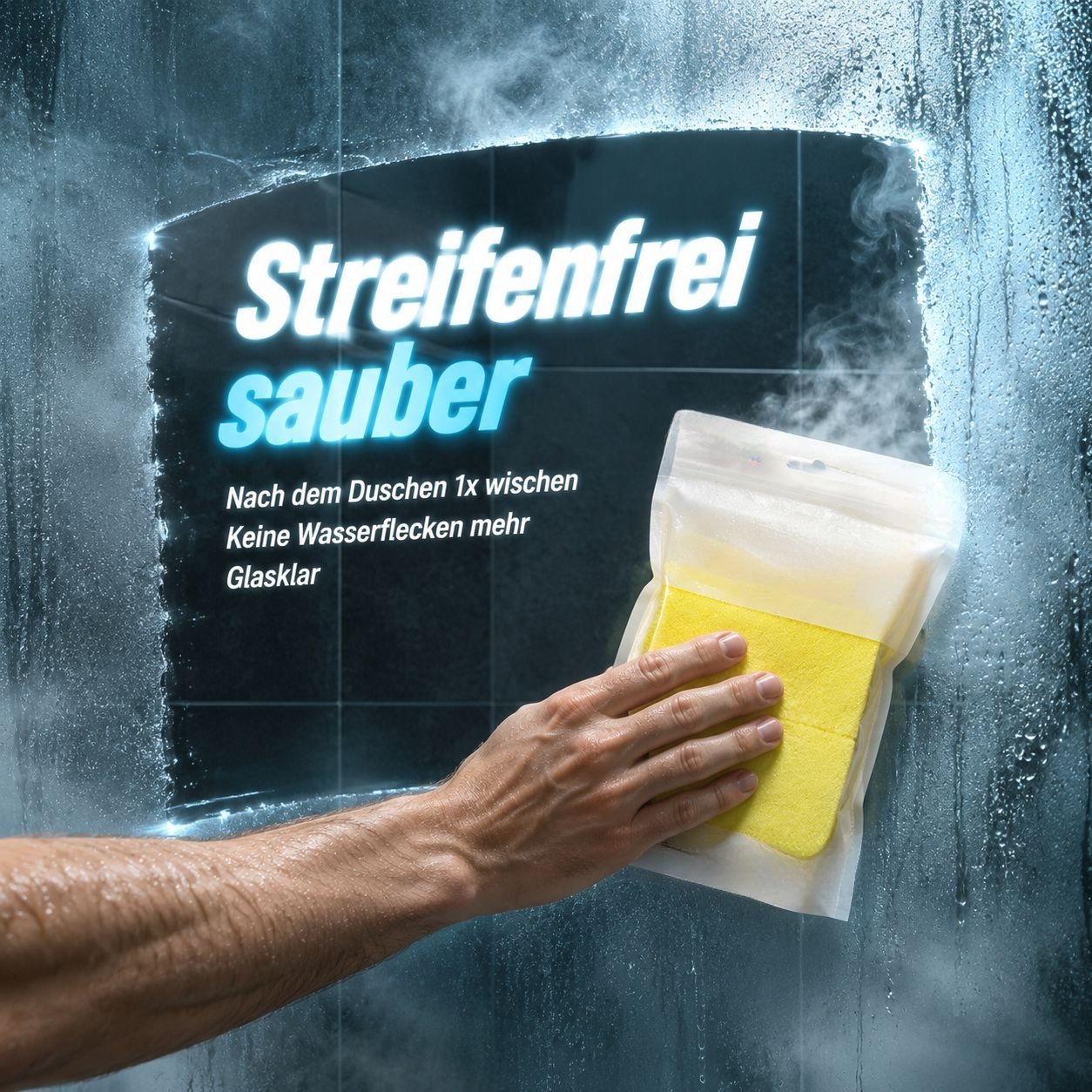 Zitronensäure-Kalkreiniger Schwamm für Badezimmer, Wasserhahn, Glas, Dusche