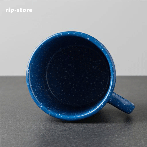 Lake blue enamel retro nostalgic American classic enamel coffee cup (2 pieces)