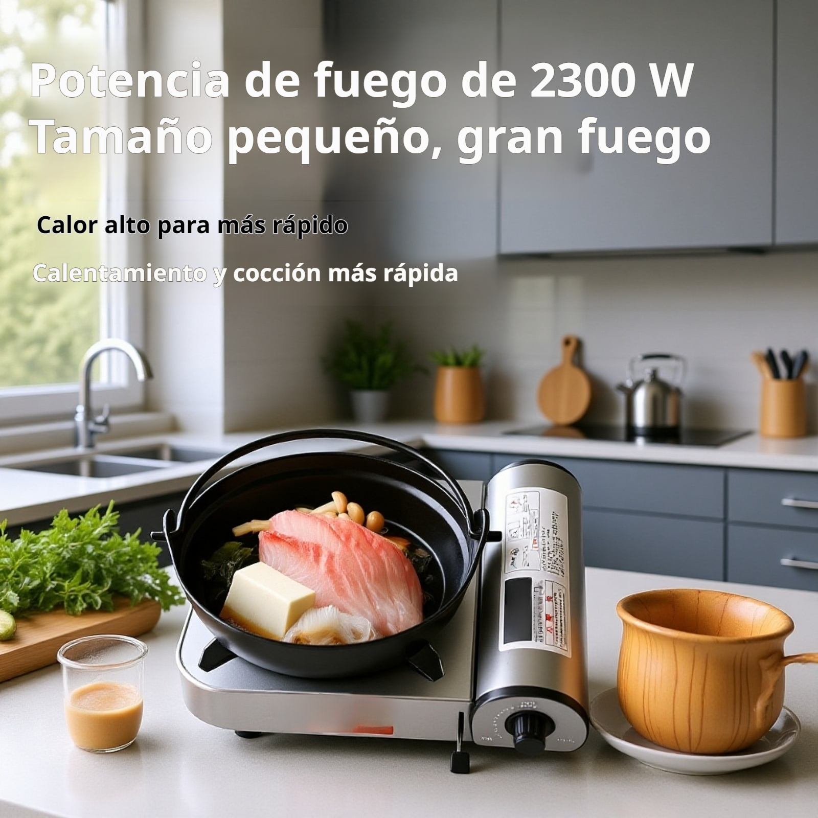 Estufa portátil de gas para fondue, ideal para uso doméstico y actividades al aire libre